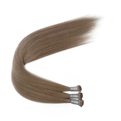 24 ιντσών Βραζιλιάνος Remy Cuticle ευθυγραμμισμένη ευθεία μαλλιά δεμένα με τα χέρια Επέκτασης πλέγματος λεπτή μαλακή
