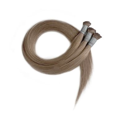 24 ιντσών Βραζιλιάνος Remy Cuticle ευθυγραμμισμένη ευθεία μαλλιά δεμένα με τα χέρια Επέκτασης πλέγματος λεπτή μαλακή