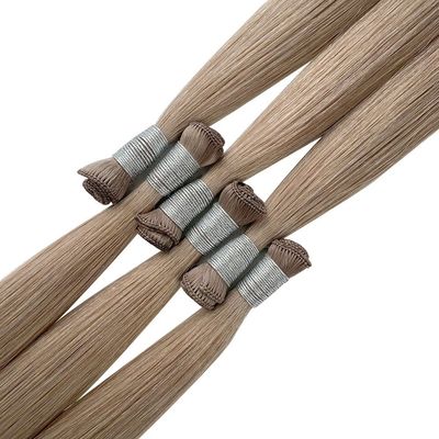 24 ιντσών Βραζιλιάνος Remy Cuticle ευθυγραμμισμένη ευθεία μαλλιά δεμένα με τα χέρια Επέκτασης πλέγματος λεπτή μαλακή
