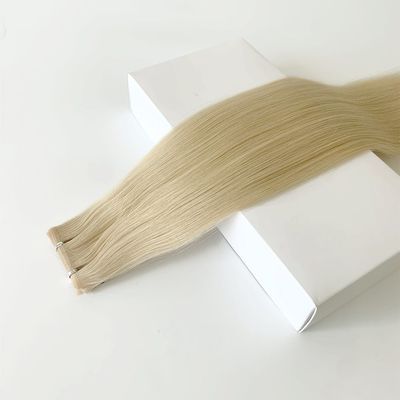 12Α Στενά επίπεδα υφάσματα Remy Hair Extensions Seamless Cuticle Aligned PU Skin Weft Ιδανικό