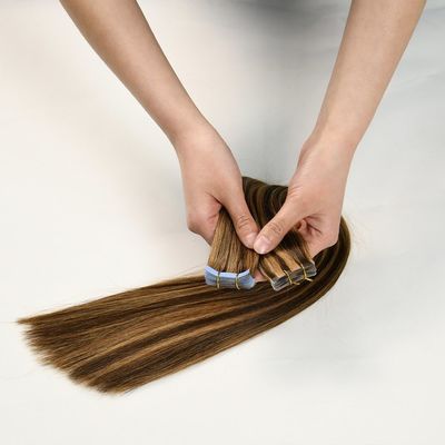 Πλήρης Κουτίκλ 100 Virgin Remy Human Hair Tape Ins Επέκτασης για προσυνδεδεμένη ταινία στυλ
