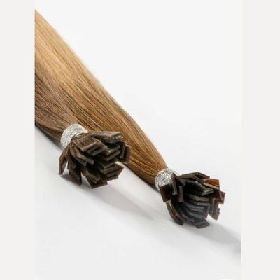 18 ιντσών διπλό τραβήχτηκε Balayage Κερατίνη Προ-συνδεδεμένη U Τροφή επίπεδη Τροφή κόκαλο ευθεία ανθρώπινα μαλλιά