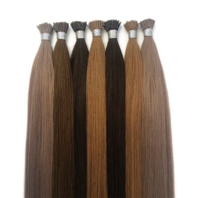 18 ιντσών μικροχάλκινα Remy Cuticle ευθυγραμμισμένα ανθρώπινα μαλλιά Προσυνδεδεμένα U I Flat Nano Tip Extensions