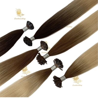 240530 Πλατεία κερατίνη άκρη Hair Extension Cuticle ευθυγραμμισμένη Remy Ρωσικά ανθρώπινα μαλλιά 1g/ ράβδο