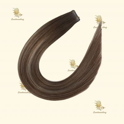 Φυσικό Balayage Cuticle Χρώμα Αόρατη ταινία Επέκταση μαλλιών 7.5 * 70cm Ακαθάριστο βάρος
