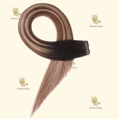 Φυσικό Balayage Cuticle Χρώμα Αόρατη ταινία Επέκταση μαλλιών 7.5 * 70cm Ακαθάριστο βάρος