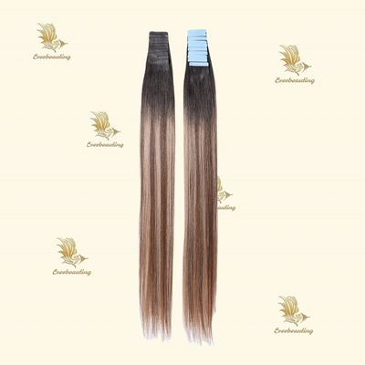 Φυσικό Balayage Cuticle Χρώμα Αόρατη ταινία Επέκταση μαλλιών 7.5 * 70cm Ακαθάριστο βάρος