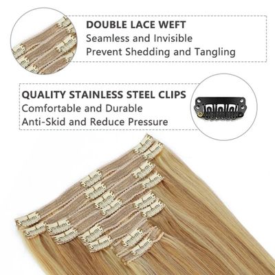 Remy Hair Thick Clip Ins 100% Human Hair Extensiones Cabello Φυσικό τρίχωμα- 231013