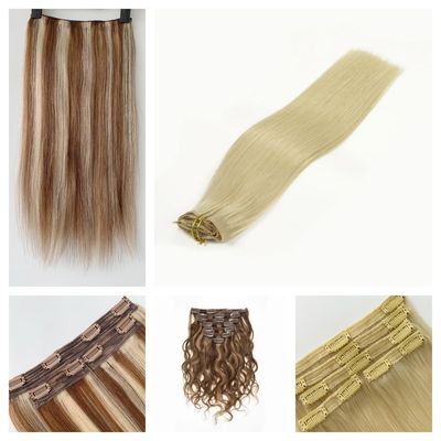 Remy Hair Thick Clip Ins 100% Human Hair Extensiones Cabello Φυσικό τρίχωμα- 231013