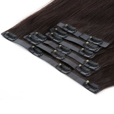 Ανθρώπινα μαλλιά Πραγματικά ευρωπαϊκά Clip in Hair Extensions Double Drawn Remy μαλλιά χρωματισμένα