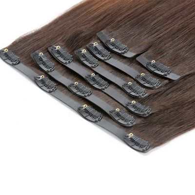 Ανθρώπινα μαλλιά Πραγματικά ευρωπαϊκά Clip in Hair Extensions Double Drawn Remy μαλλιά χρωματισμένα