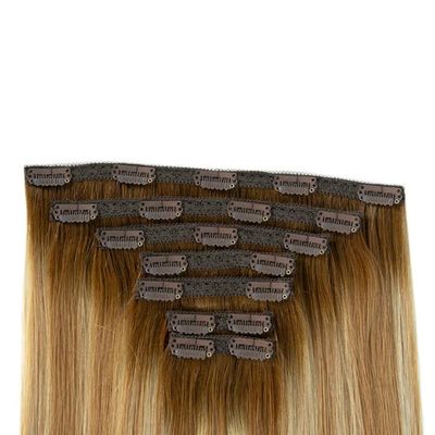 50.00cm * 8.00cm * 3.00cm Μέγεθος Συσκευής Muti-Color Πραγματικά ανθρώπινα μαλλιά Κλιπ με επεκτάσεις