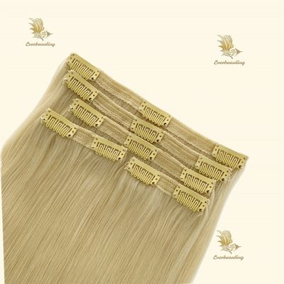 Κλιπ σε Hair επέκταση 100% ανθρώπινα μαλλιά μεταξένια ευθεία ευέλικτη και φυσική εμφάνιση