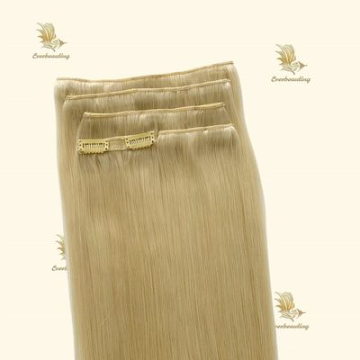 Remy Human Hair Clip Ins Double Draw Clip on Hair Extensions Προσυνδεδεμένες κλιπς στυλ