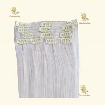 Remy Human Hair Clip Ins Double Draw Clip on Hair Extensions Προσυνδεδεμένες κλιπς στυλ