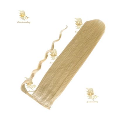 Προσαρμογή Stock Salon Βραζιλίας Double Draw Remy Ανθρώπινη τρίχα άλογη ουρά επέκτασης