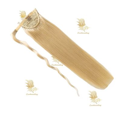 Προσαρμογή Stock Salon Βραζιλίας Double Draw Remy Ανθρώπινη τρίχα άλογη ουρά επέκτασης