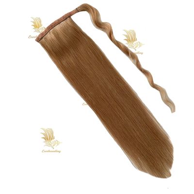 Προσαρμογή Stock Salon Βραζιλίας Double Draw Remy Ανθρώπινη τρίχα άλογη ουρά επέκτασης