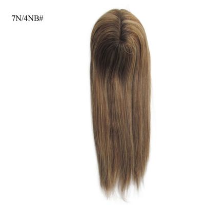 Μονό βάση Εβραϊκό Κοσέρ Topper για γυναίκες 5.5X6 Prime Prime Cuticle ευθυγραμμισμένο κομμάτι μαλλιών